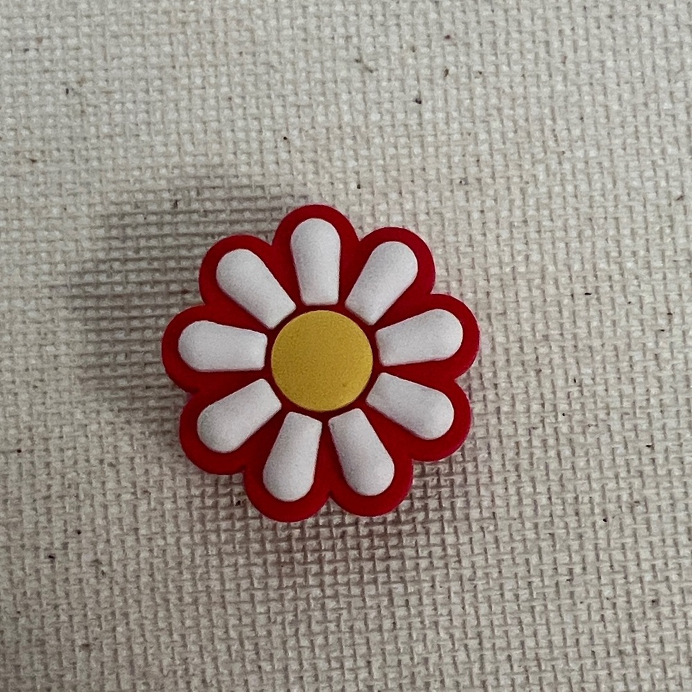 Red and White Daisy Flower Charm